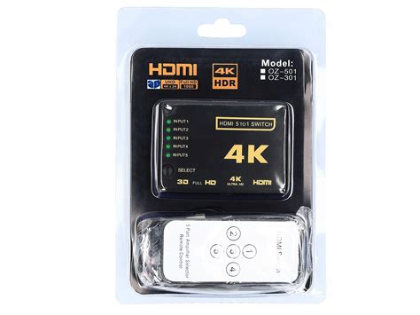 SWITCH 5x HDMI PRZEŁĄCZNIK ROZDZIELACZ ULTRA HD 4K Sklep internetowy