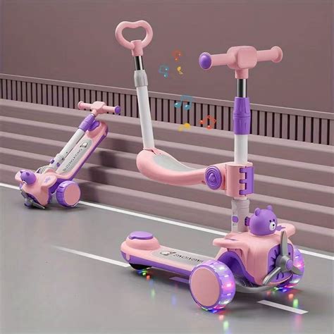 sixbaby kids kick scooter   light  wheels toddler scooter