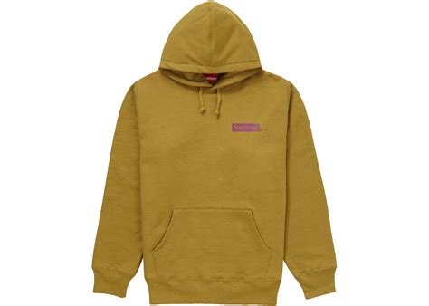 Supreme Stop Crying Hooded Sweatshirt Dark Mustard Mens Fw19 Us