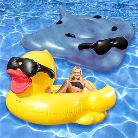 Game Riding Derby Duck And Surfin Stingray Swimming Pool Float Combo 2 Pack 5000 5100 The