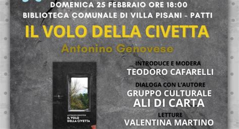 Patti Stasera A Villa Pisani Si Presenta Il Romanzo Noir Il Volo