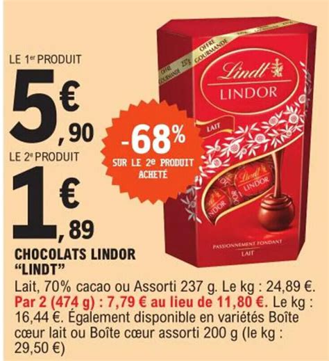 Promo Chocolats Lindor Lindt Chez E Leclerc Express