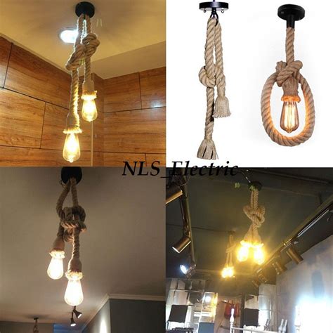 Jual Fitting Lampung Gantung Tali Tambang Vintage 2 Kepala LED Edison