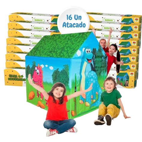 Barraca Infantil Tenda Casa Dinossauro Diversão Fácil Montar DM Toys