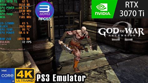 God Of War Ascension Rpcs3 Emulator 4k Rtx 3070 Ti I9 12900h Youtube