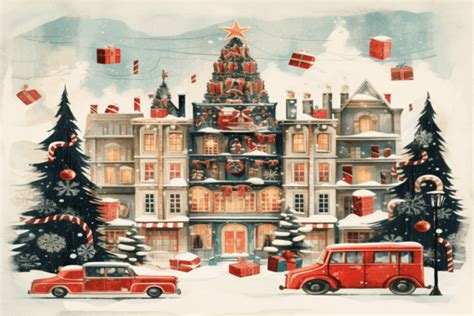 Christmas Town Background Graphic by BonaDesigns · Creative Fabrica