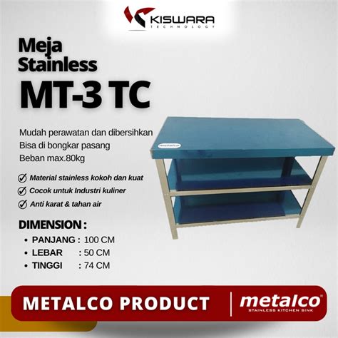 Jual Meja Stainless Steel Metalco MT 3 Tanpa Cover Shopee Indonesia