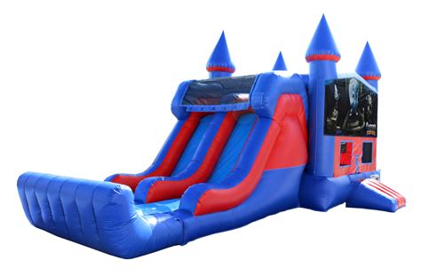 Casper 7' Double Lane Dry Slide With Bounce House | Bouncingbuddies.com