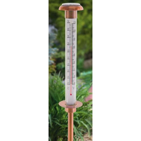 Outdoor Solar Lighted Thermometer - 214699, Weather Stations at Sportsman's Guide