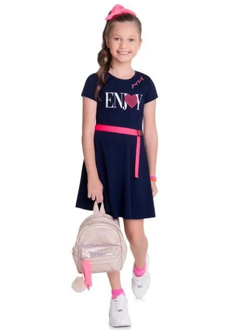 Vestido Infantil Marinho Kyly