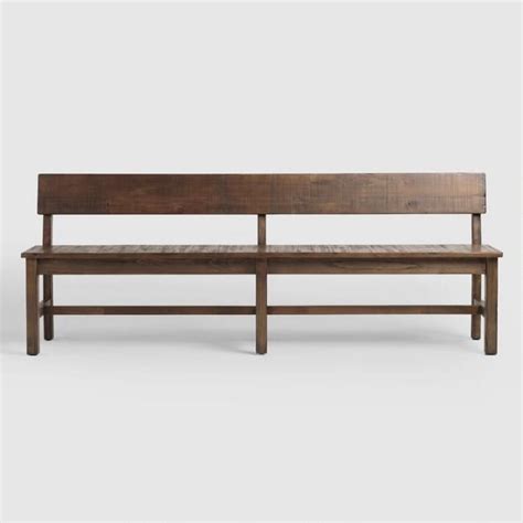 Distressed Brown Wood Gulianna Extra Long Bench Dining Bench With