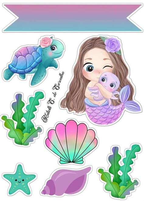 Pin By Denise Canabrava On Topo Bolo Sereias Mermaid Cake Topper