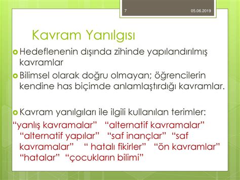 Kimya Öğretiminde Kavram Yanılgıları ppt indir