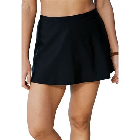 Swim 365 Womens Plus Size A Line Swim Skirt With Built In Tummy