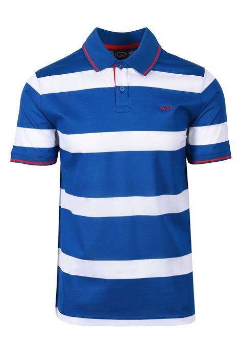 Paul And Shark Polo Shirt Blue White Stripe