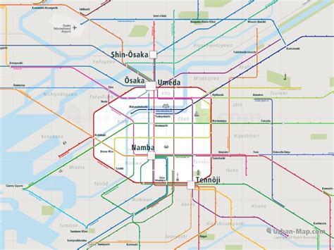 Osaka Rail Map - City train route map, your offline travel guide