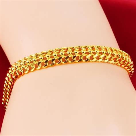 Bracelet Pour Femme En Or Jaune Carats Charme De Cha Ne De Lien