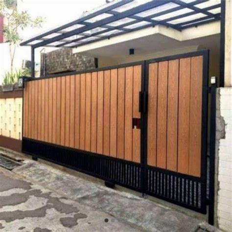jual pagar gerbang besi kayu rel custom aesthetic shopee indonesia