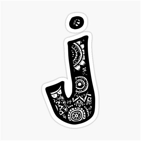 J Doodle Letter Sticker For Sale By Emmybdesigns Redbubble