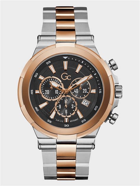 Gc Rose Gold And Silver Tone Chronograph Watch GUESS