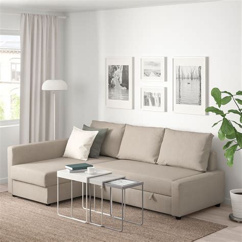 Friheten Corner Sofa Bed With Storage Hyllie Beige Ikea Sofa Cama