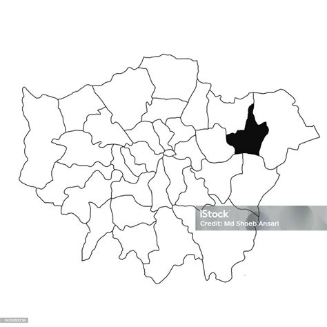 Map Of Barking And Dagenham In Greater London Province On White