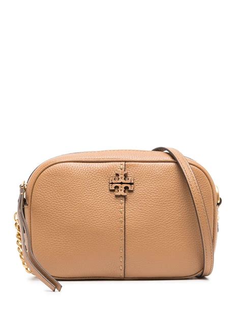 Tory Burch Mcgraw Leather Camera Bag In Natural Lyst