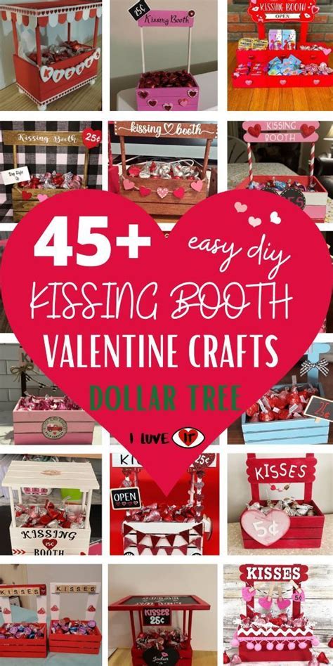 45 Easy Diy Dollar Tree Kissing Booth Valentines Day Crafts [video