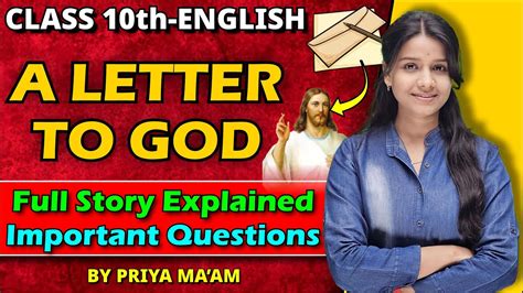 A Letter To God Class 10 In English Explanation Important Questions 10th English Ch 1 Youtube