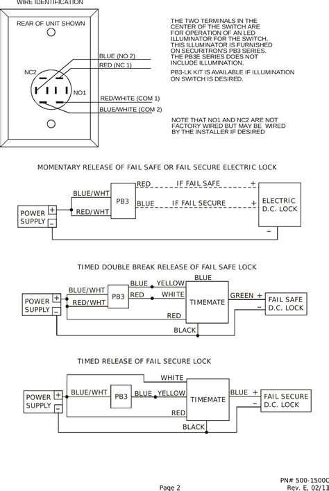 Securitron Pb3e Series 500 15000e Pb3e Pb3ea Pb3er Pb3ear Installation And Operating