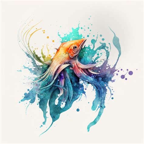 Premium Photo | Abstract watercolor sea animals ocean creatures