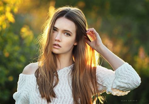 Long Hair Simple Background Model Sean Archer Blonde Looking At