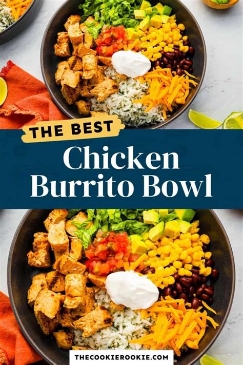 Chicken Burrito Bowl Recipe Copycat Chipotle Chicken The Cookie Rookie®