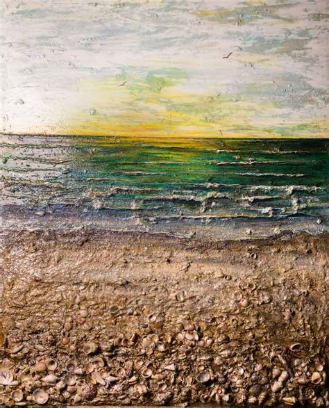 Sunrise Beach Painting at PaintingValley.com | Explore collection of ...