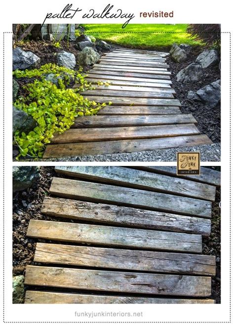 A Pallet Wood Walkway Or Path In The Garden Gets A Fresh Undertaking