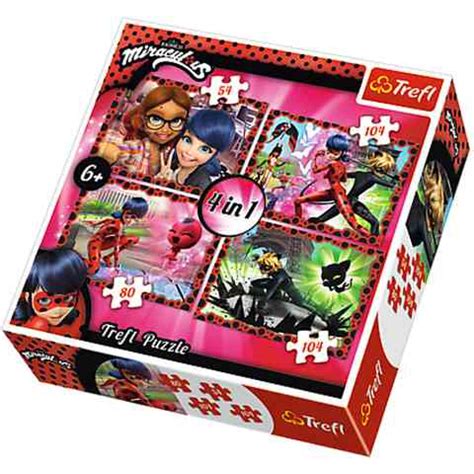 Miraculous Bubamara i Crni Mačak 4 u 1 puzzle set Trefl kupovina