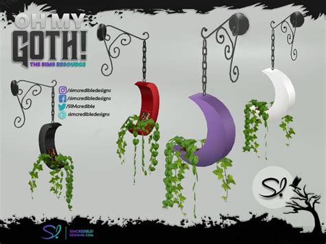 Oh My Goth Beauty Room Moon Planter Sims 4 CC