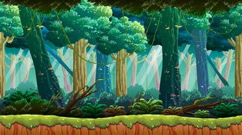 Jungle Game Background Premium Vector