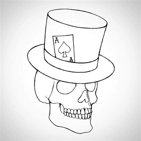 Skull With Top Hat Drawing at GetDrawings | Free download