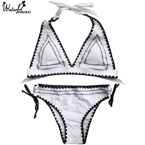 Water Princessembroidered Bowknot White Bikini Set Pink Top Push