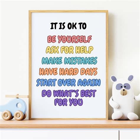 Positive Affirmations for Kids, Motivational Kids Poster, Rainbow ...