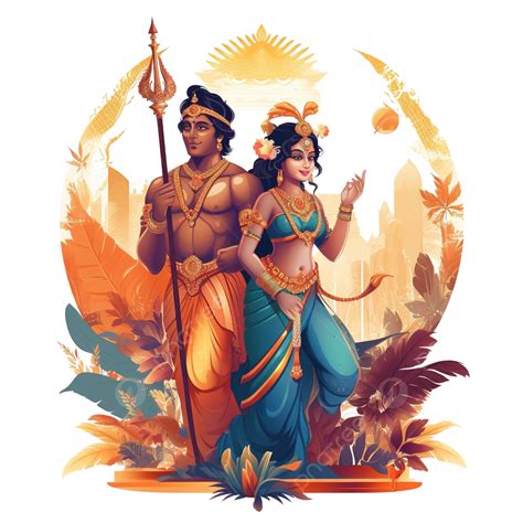 Ilustraci N Vectorial Del Se Or Rama Y La Diosa Sita Para Feliz Diwali