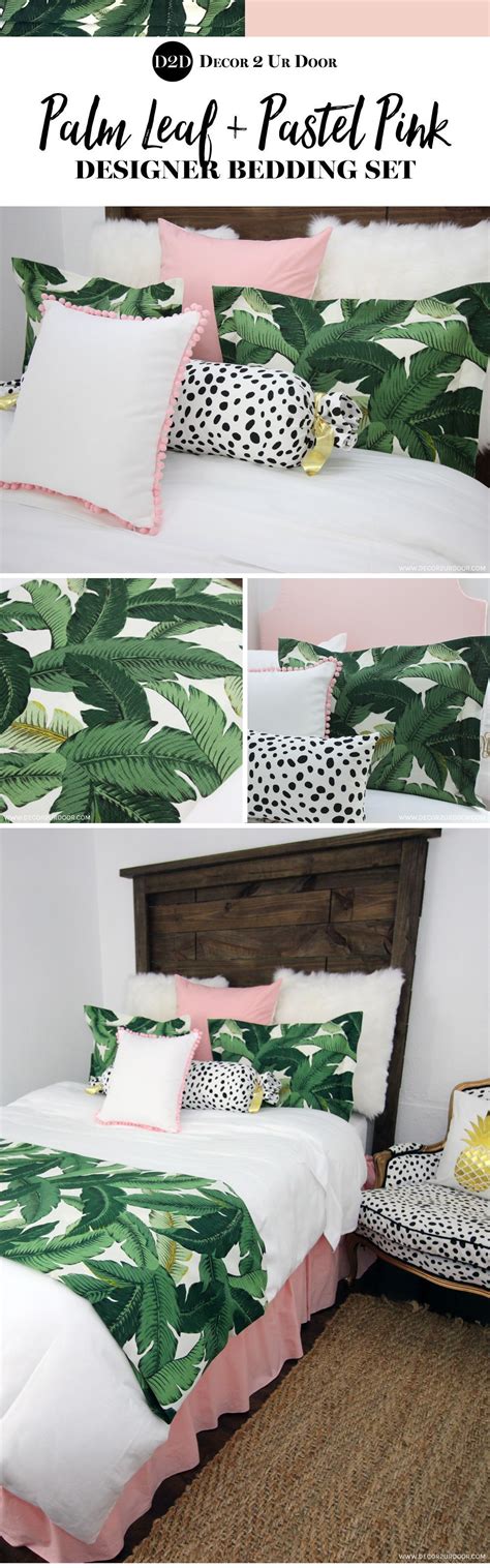 Pink And Palm Leaf Bedding Perfectly Pretty In Palm Beach Pink Our