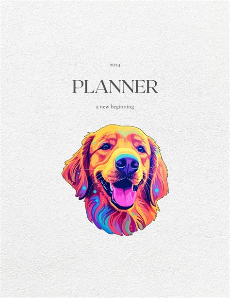 2024 Golden Retriever Calendar Planner And Budget Planning Etsy