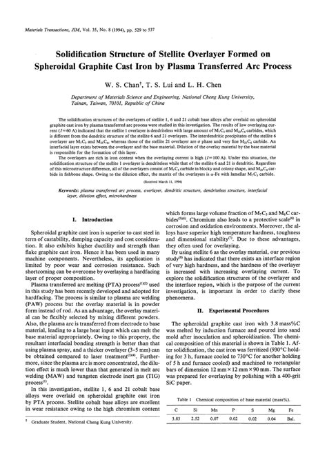 PDF Solidification Structure Of Stellite Overlayer Formed On