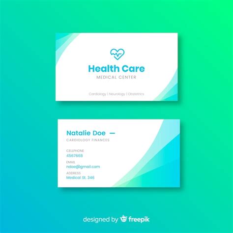 Premium Vector Medical Business Card Template With Modern Style