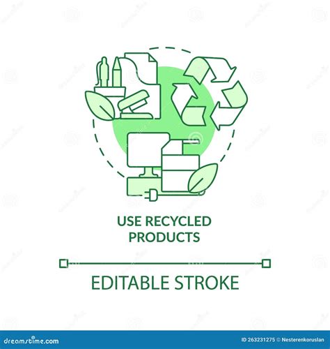 Use Recycled Products Green Concept Icon Stock Vector Illustration Of