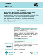 Grade Safer Sex Education Lesson Plan Course Hero