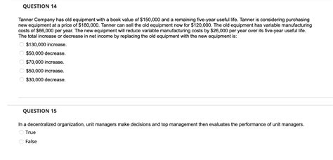 Solved Tanner Company Has Old Equipment With A Book Value Of Chegg