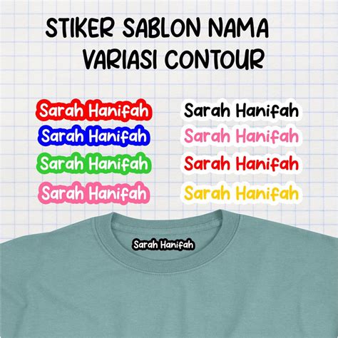 Jual Sticker Label Nama Kain Baju Isi Pcs Kaos Sablon Setrika Sticker